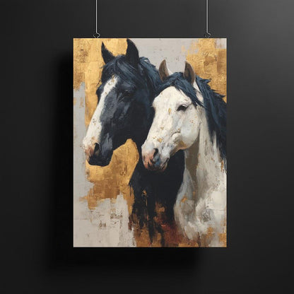 Rustic Horse Art | Modern Luxury Farmhouse Equine Decor | Western Ranch Cabin Print — Framed Print wall art