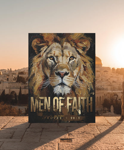 Lion of Faith Canvas Print | Christian Wall Art | Bible Verse Print | Jesus Painting — Framed Print wall art