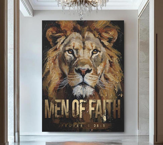 Lion of Faith Canvas Print | Christian Wall Art | Bible Verse Print | Jesus Painting — Poster wall art