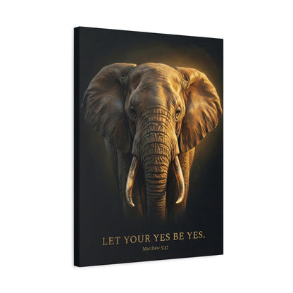 Elephant Canvas Print | Matthew 5:37 Scripture, Moody Decor — Canvas wall art