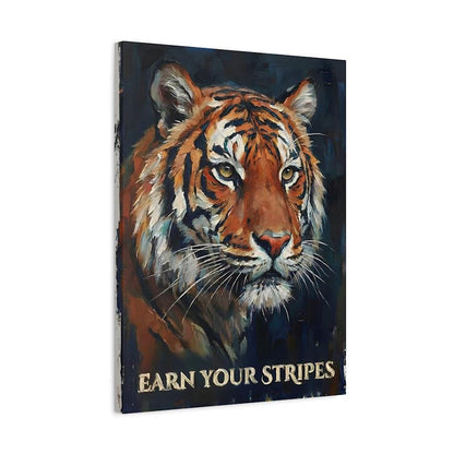 Motivational Tiger Wall Art, Bold Wildlife Print for Man Cave — Canvas wall art
