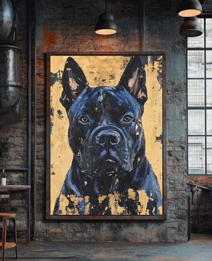 Cane Corso Wall Art | Custom Dog Painting | Dark Moody Luxury Decor | Masculine Office Gift | Guard Dog — Poster wall art