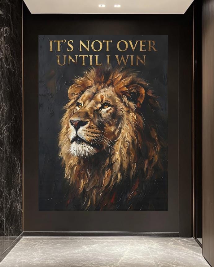 Motivational Lion Wall Art | Success Canvas | Entrepreneur Office Decor — Framed Print wall art