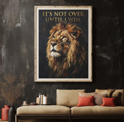 Motivational Lion Wall Art | Success Canvas | Entrepreneur Office Decor — Framed Print wall art