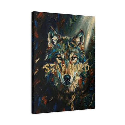 Wolf Wall Art | Modern Forest Animal Canvas or Poster Print, Man Cave Decor, Original Painting — Canvas wall art