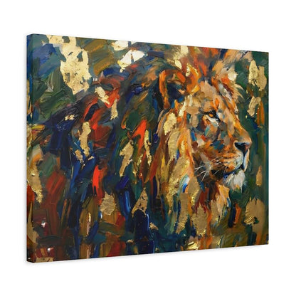 Lion of Judah Gold Foil Art | Abstract Christian Canvas Print — Canvas wall art