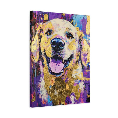 Golden Retriever Wall Art | Colorful Abstract Dog Print | Veterinary Office Decor | Custom Pet Painting — Canvas wall art