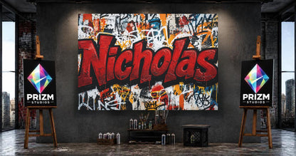 Personalized Graffiti Name Wall Art, Custom Street Art Canvas or Poster — Poster wall art