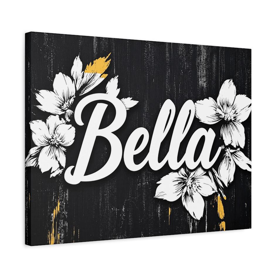 Personalized Floral Name Wall Art, Custom Girl Name Canvas or Poster — Canvas wall art