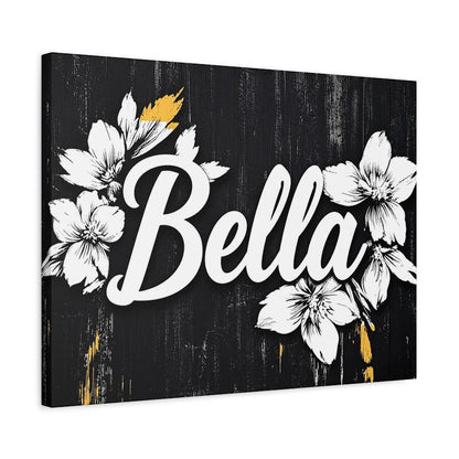 Personalized Floral Name Wall Art, Custom Girl Name Canvas or Poster — Canvas wall art