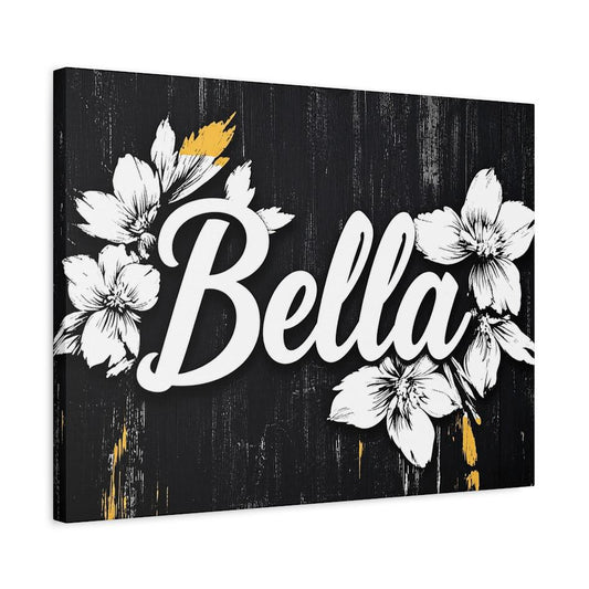 Personalized Floral Name Wall Art, Custom Girl Name Canvas or Poster — Canvas wall art