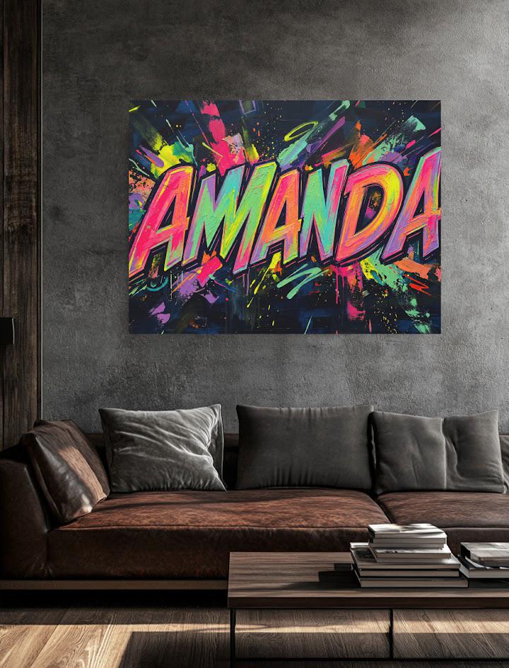 Personalized Graffiti Name Wall Art, Custom Street Art Canvas or Poster — Framed Print wall art