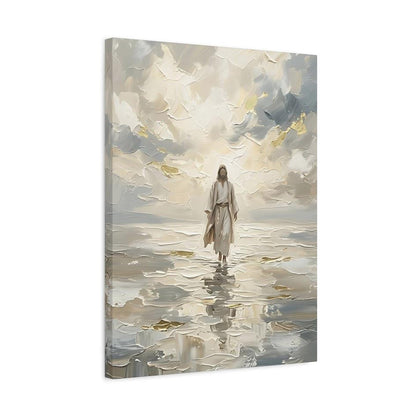 Jesus Walks On Water Wall Art | Modern Christian Painting | Extra Large Jesus Canvas | Catholic Home Decor — Canvas wall art