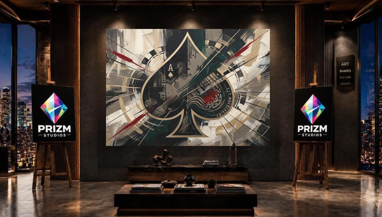 Ace of Spades Wall Art, Luxury Poker Canvas Print for Game Room — Poster wall art