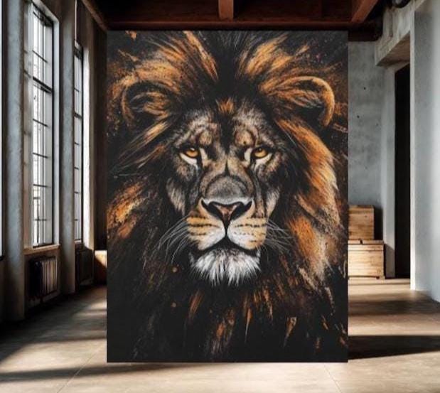 Lion Canvas Print | Bold Animal Wall Art, Safari Decor — Framed Print wall art