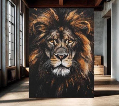 Lion Canvas Print | Bold Animal Wall Art, Safari Decor — Framed Print wall art