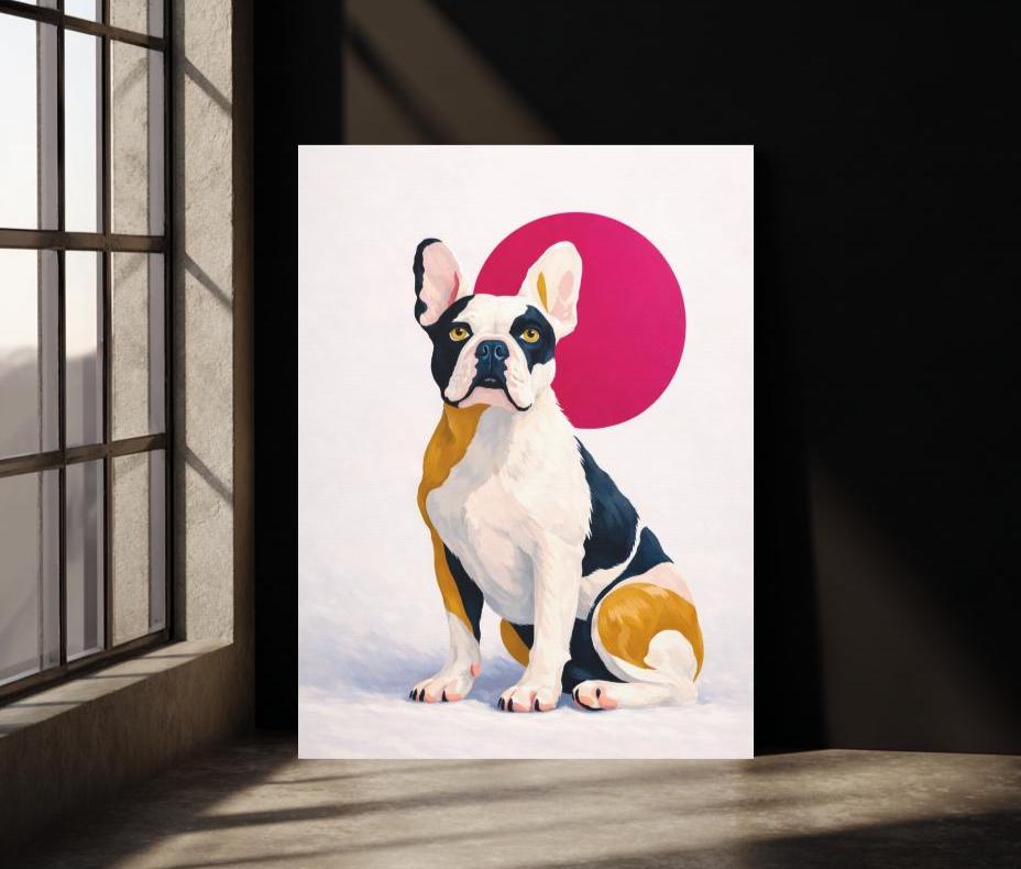 French Bulldog Canvas Print | Bold Modern Dog Art | Puppy Portrait Poster — Poster wall art