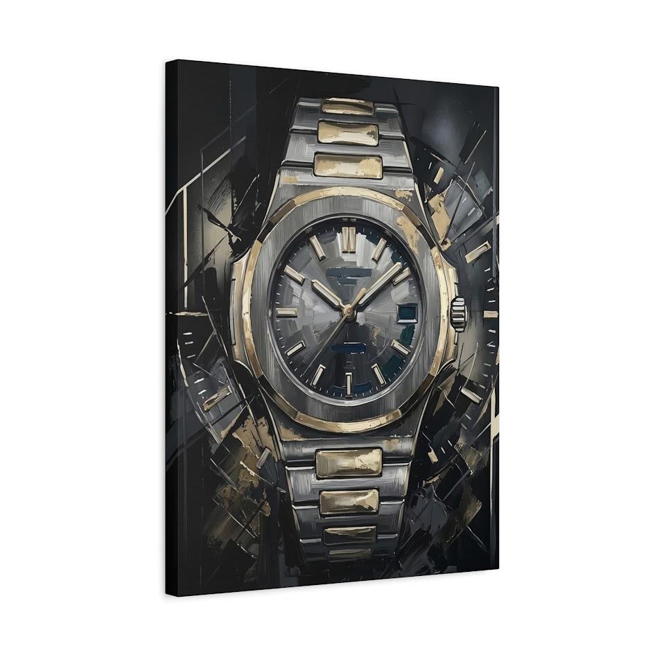 Luxury Watch Canvas Wall Art, Abstract Timepiece Print for Executive Office or Lounge — Canvas wall art