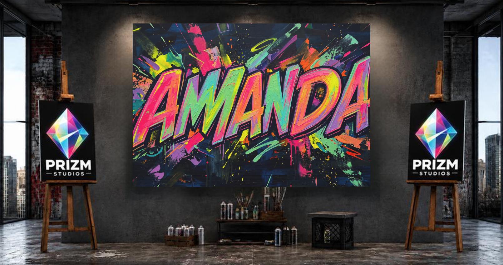 Personalized Graffiti Name Wall Art, Custom Street Art Canvas or Poster — Framed Print wall art