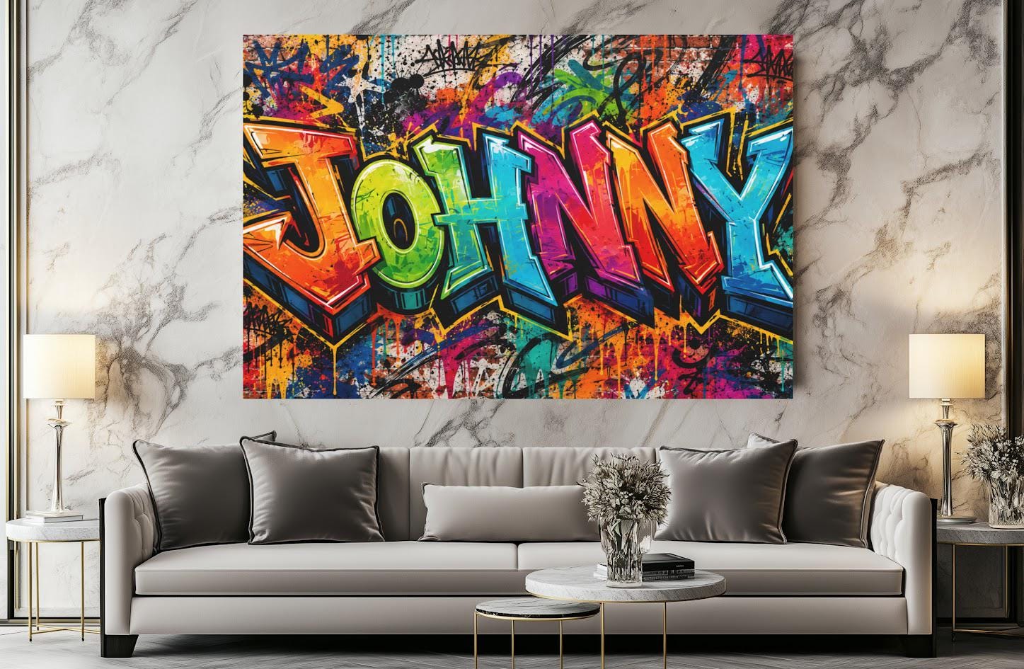Personalized Graffiti Name Wall Art, Custom Urban Canvas or Poster — Poster wall art