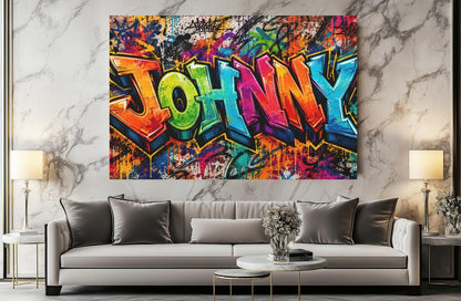 Personalized Graffiti Name Wall Art, Custom Urban Canvas or Poster — Poster wall art