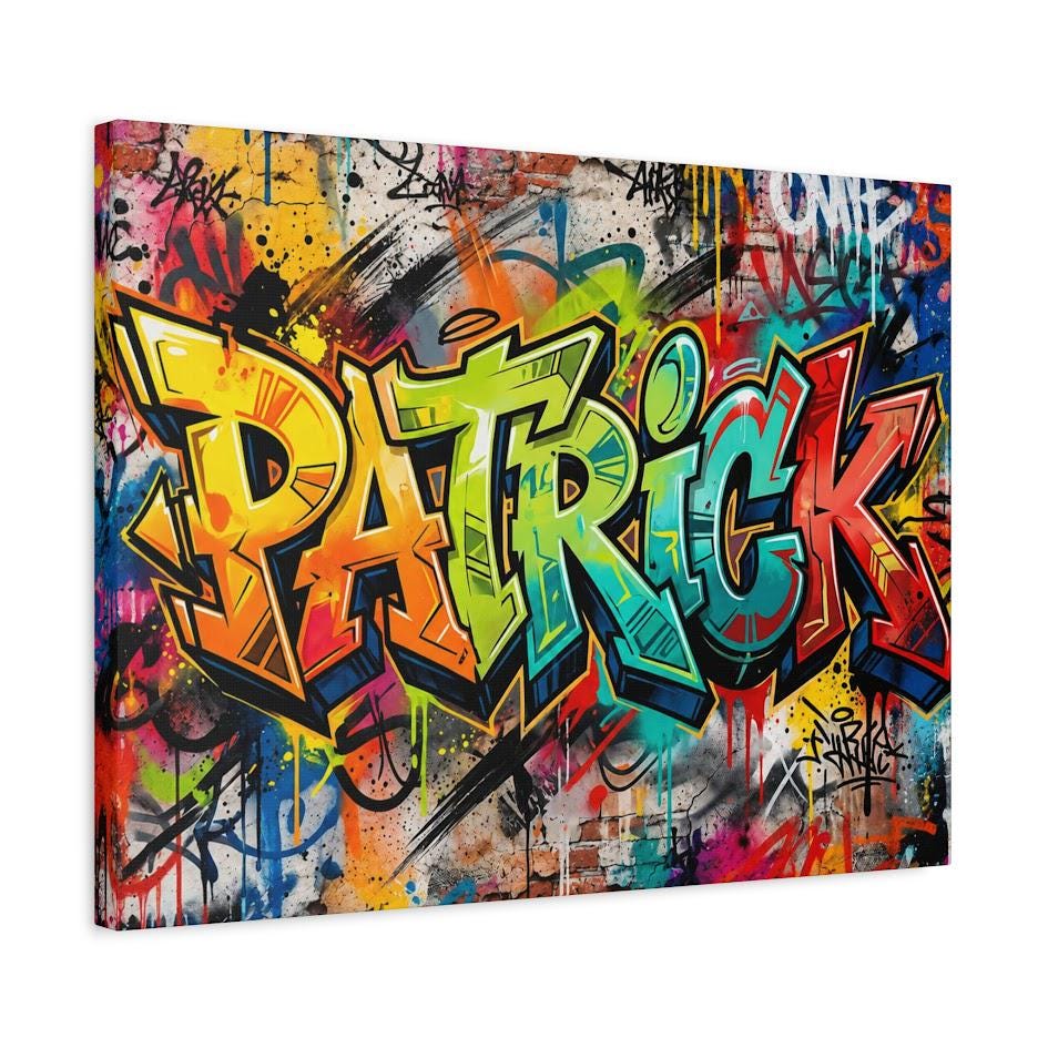 Personalized Graffiti Name Wall Art, Custom Urban Canvas or Poster — Canvas wall art