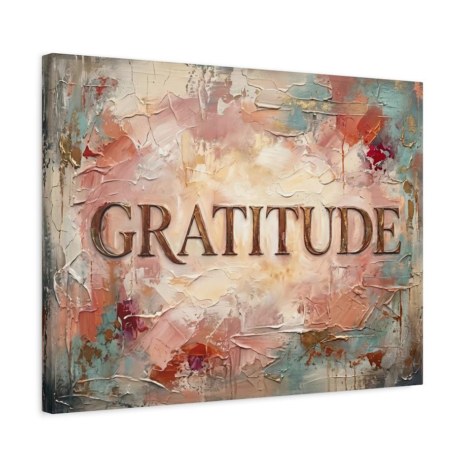 Gratitude Wall Art, Inspirational Canvas Print for Living Room Decor — Canvas wall art