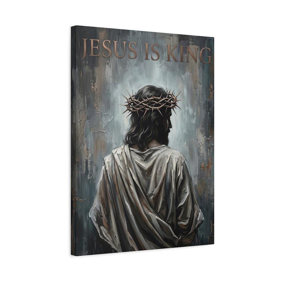 Jesus Is King Wall Art, Crown of Thorns Christian Canvas Print — Canvas wall art