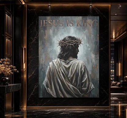 Jesus Is King Wall Art, Crown of Thorns Christian Canvas Print — Poster wall art