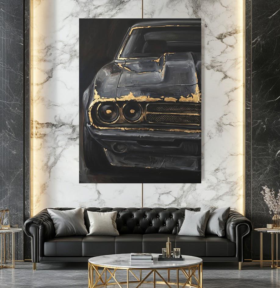 Classic Car Wall Art | Muscle Car Canvas Print | Garage Decor — Framed Print wall art