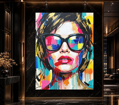 Fashion Wall Art, Colorful Woman Canvas Print, Glam Room Decor — Poster wall art