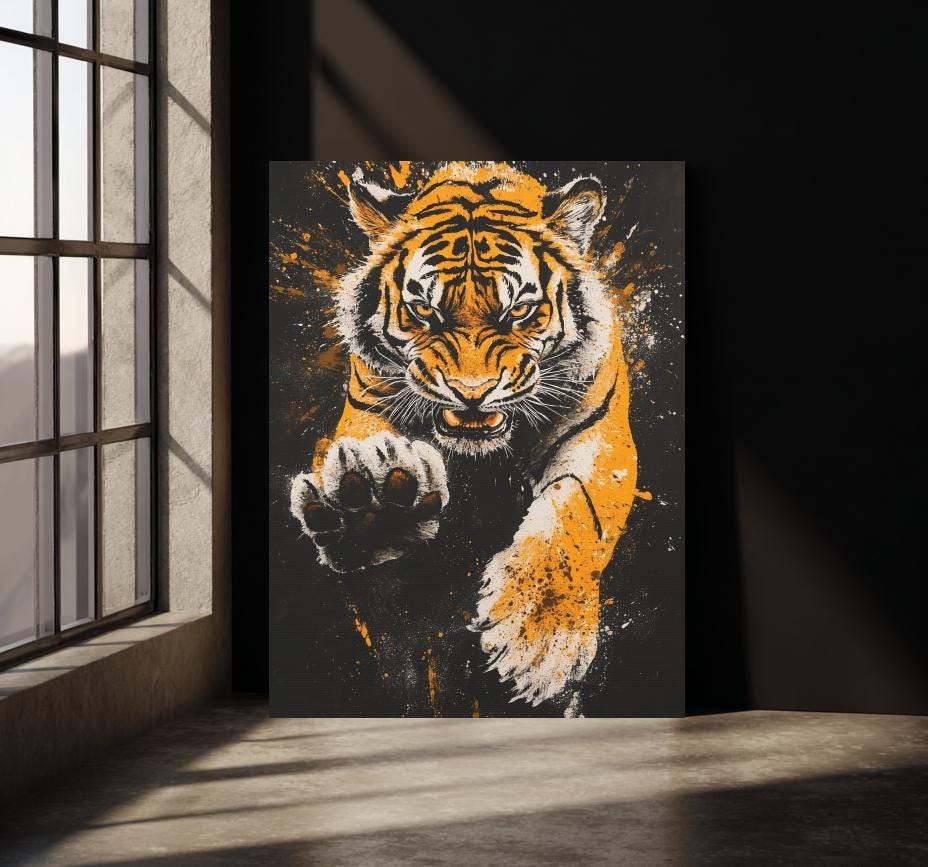 Tiger Wall Art | Fierce Wildlife Canvas or Poster Print | Jungle Animal Decor — Poster wall art