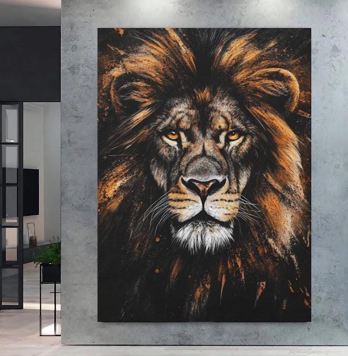 Lion Canvas Print | Bold Animal Wall Art, Safari Decor — Poster wall art