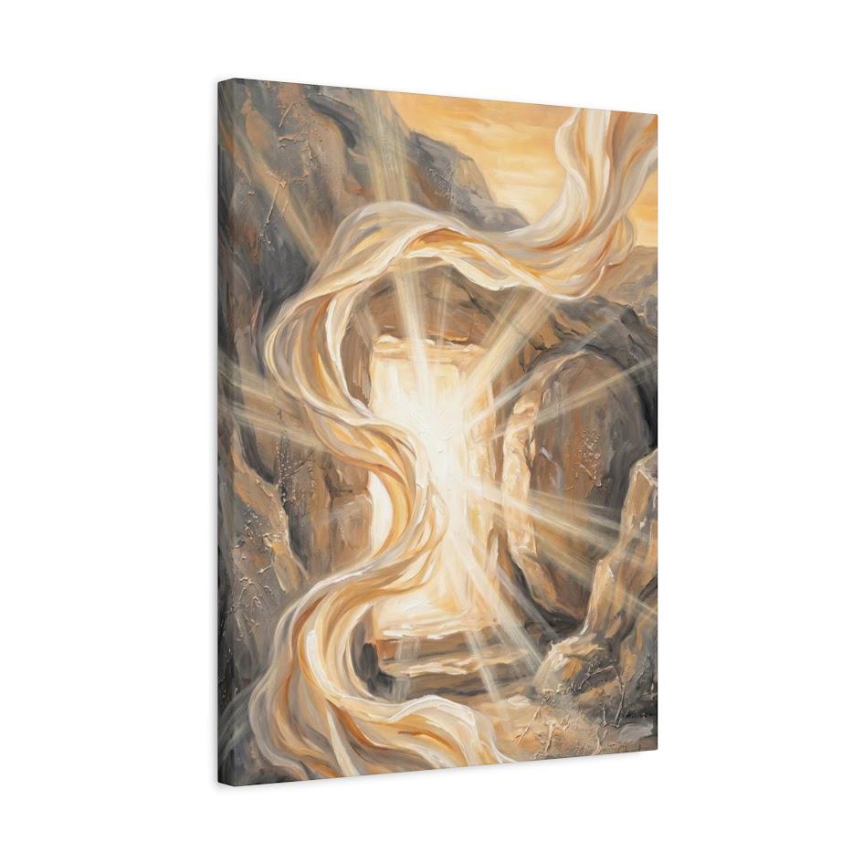 Jesus Resurrection Wall Art | Empty Tomb Canvas Print | Christian Faith Decor — Canvas wall art