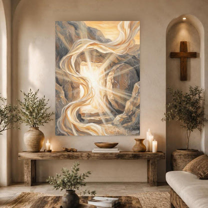 Jesus Resurrection Wall Art | Empty Tomb Canvas Print | Christian Faith Decor — Poster wall art