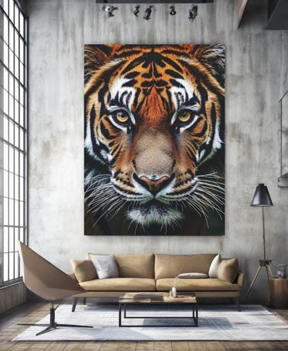 Tiger Wall Art Canvas Print , Wildlife Decor, Safari Animal Artwork for Office or Man Cave, Big Cat Poster — Poster wall art