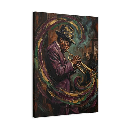 Jazz Trumpet Wall Art | New Orleans Music Canvas Print | Lounge Bar Decor — Canvas wall art