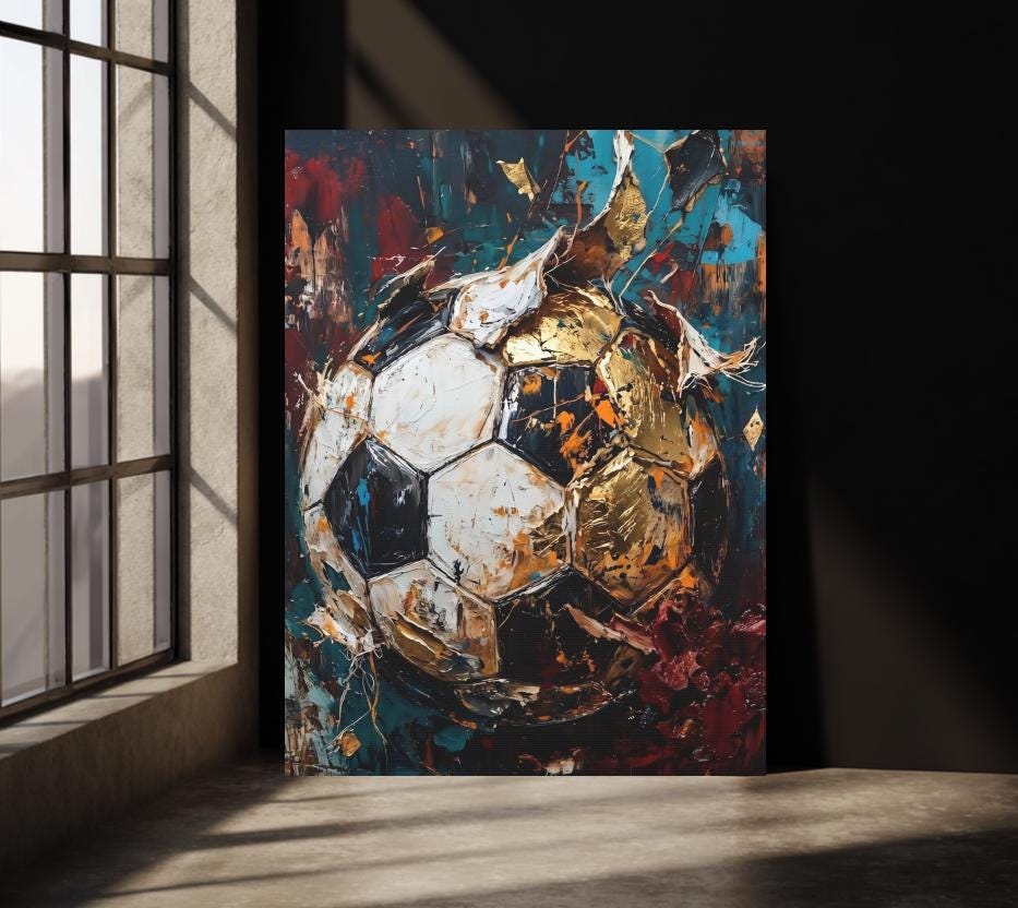 Soccer Ball Wall Art | Sports Canvas Print | Boys Room Decor — Framed Print wall art