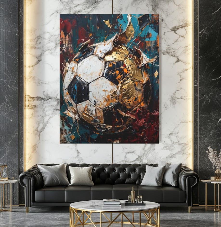 Soccer Ball Wall Art | Sports Canvas Print | Boys Room Decor — Framed Print wall art