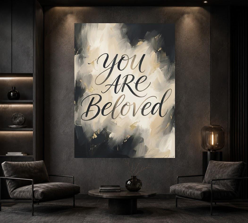 You Are Beloved Wall Art | Christian Canvas Print | Inspirational Faith Decor — Framed Print wall art