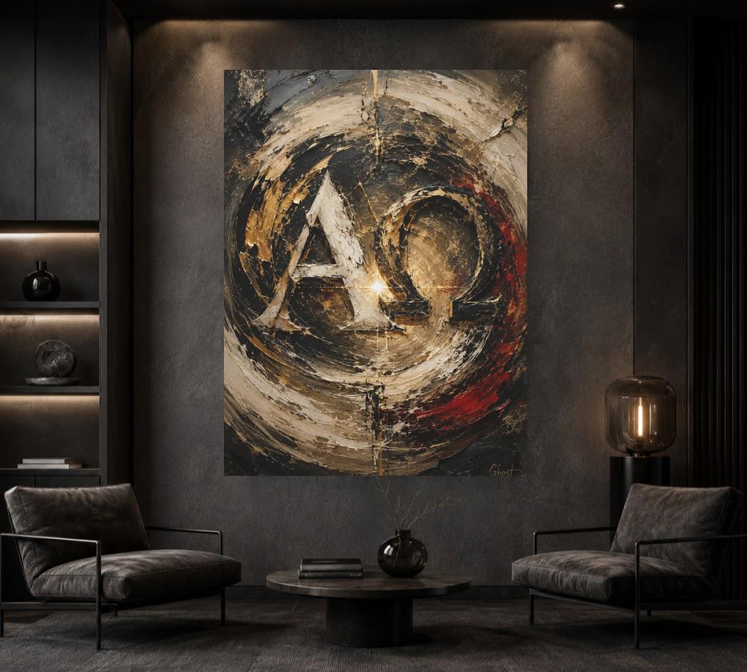 Alpha Omega Wall Art | Christian Canvas Print | Faith Abstract Decor — Framed Print wall art