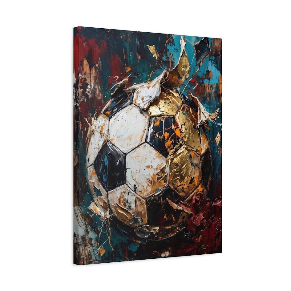 Soccer Ball Wall Art | Sports Canvas Print | Boys Room Decor — Canvas wall art