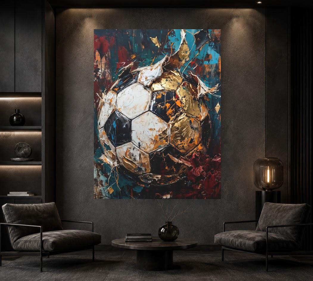 Soccer Ball Wall Art | Sports Canvas Print | Boys Room Decor — Framed Print wall art