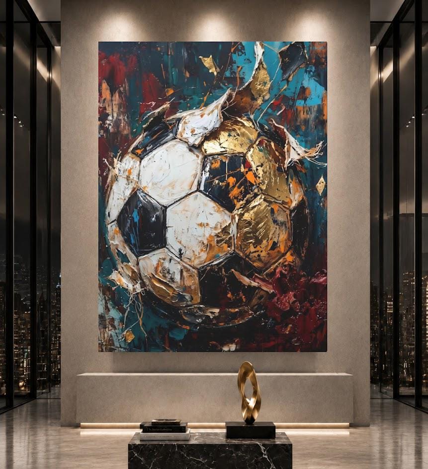 Soccer Ball Wall Art | Sports Canvas Print | Boys Room Decor — Framed Print wall art