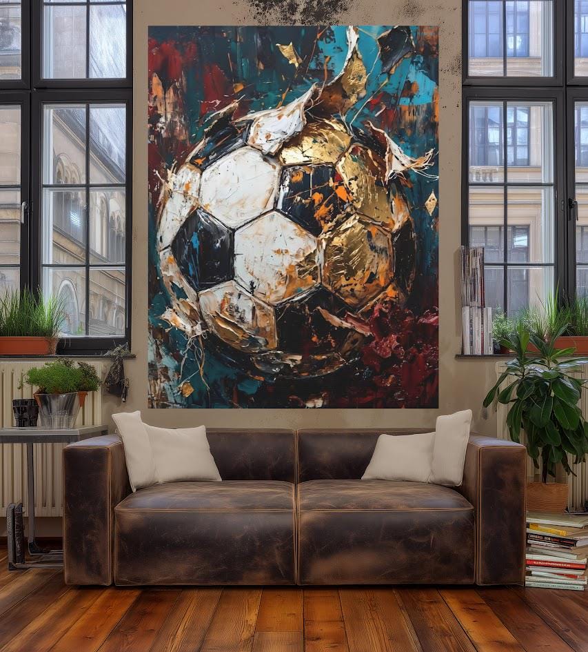 Soccer Ball Wall Art | Sports Canvas Print | Boys Room Decor — Framed Print wall art