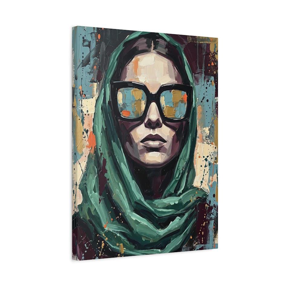 Fashion Woman Wall Art | Sunglasses Canvas Print | Glam Room Decor — Canvas wall art