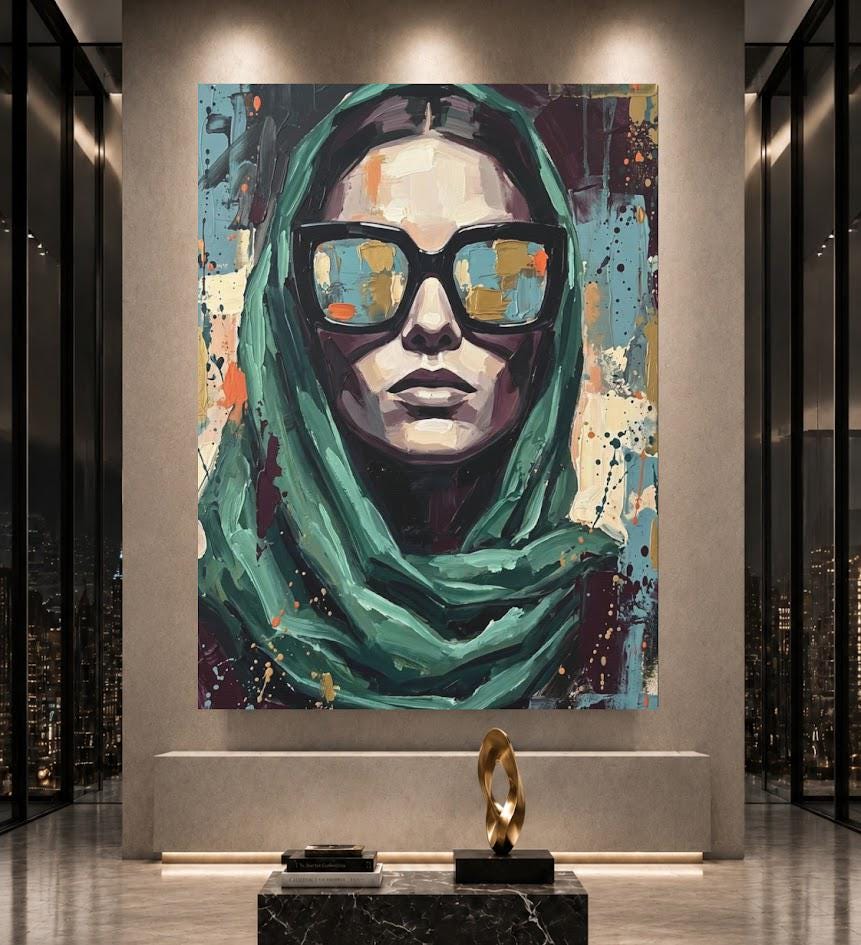 Fashion Woman Wall Art | Sunglasses Canvas Print | Glam Room Decor — Poster wall art