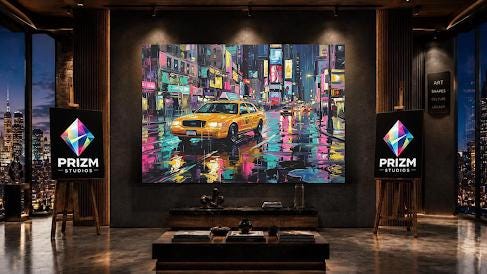 New York Taxi Wall Art | Colorful City Canvas Print | Urban Street Decor — Poster wall art
