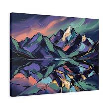 Mountain Wall Art | Colorful Landscape Canvas Print | Cabin Wall Decor — Canvas wall art
