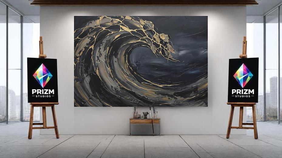 Ocean Wave Wall Art, | Abstract Coastal Wall Art | Moody Beach House Decor — Framed Print wall art